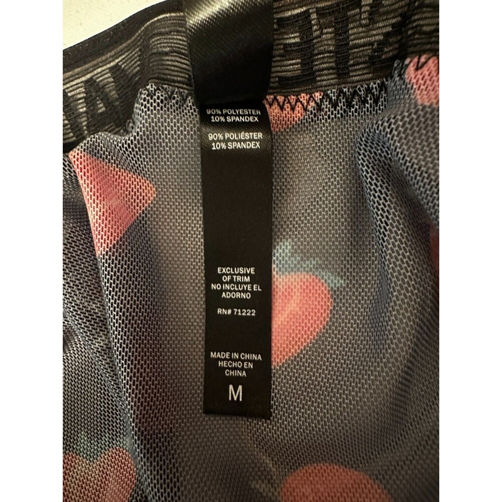 NWT Steve Madden Cami Pajama Top M Black‎ Lace Mesh Red Strawberry Sleeveless - Picture 9 of 9